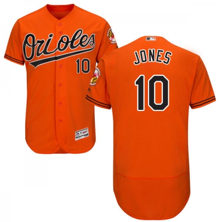 Men's Majestic Baltimore Orioles #10 Adam Jones Orange Alternate Flex Base Authentic Collection MLB Jersey