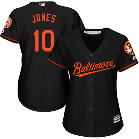 Women's Majestic Baltimore Orioles #10 Adam Jones Authentic Black Alternate Cool Base MLB Jersey