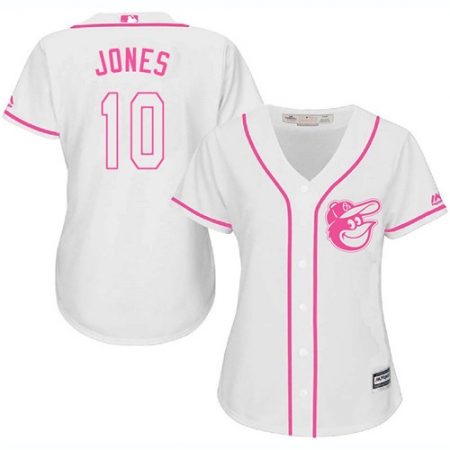 Women's Majestic Baltimore Orioles #10 Adam Jones Authentic White Fashion Cool Base MLB Jersey