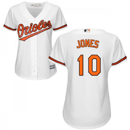 Women's Majestic Baltimore Orioles #10 Adam Jones Replica White Home Cool Base MLB Jersey