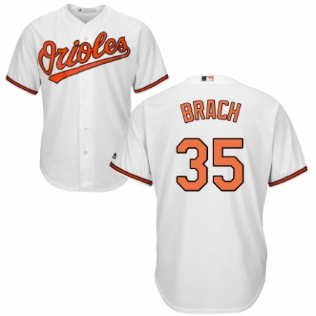 Youth Majestic Baltimore Orioles #35 Brad Brach Replica White Home Cool Base MLB Jersey