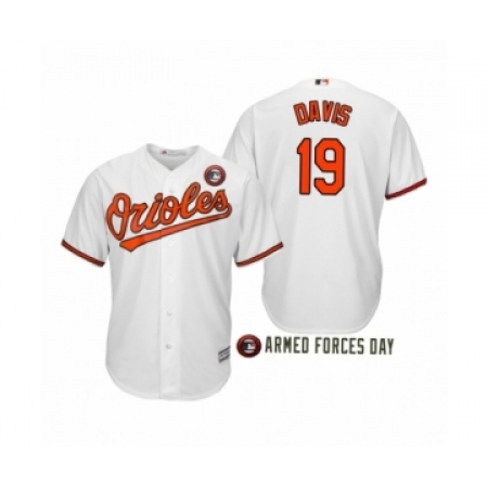 Men's Baltimore Orioles 2019 Armed Forces Day #19 Chris Davis White Jersey