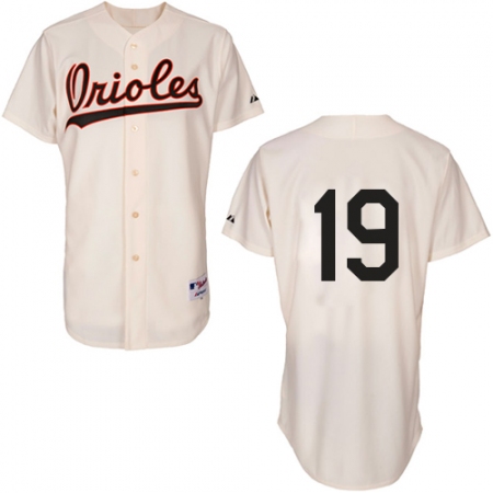 Men's Majestic Baltimore Orioles #19 Chris Davis Authentic Cream 1954 Turn Back The Clock MLB Jersey