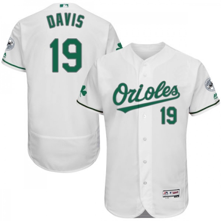 Men's Majestic Baltimore Orioles #19 Chris Davis White Celtic Flexbase Authentic Collection MLB Jersey