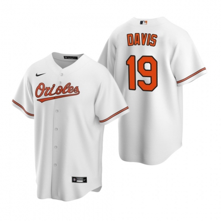 Men's Nike Baltimore Orioles #19 Chris Davis White Home Stitched Baseball Jersey