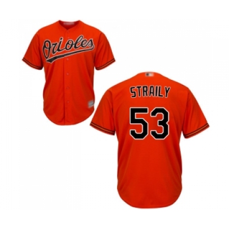Youth Baltimore Orioles #53 Dan Straily Replica Orange Alternate Cool Base Baseball Jersey