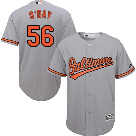 Youth Majestic Baltimore Orioles #56 Darren O'Day Authentic Grey Road Cool Base MLB Jersey