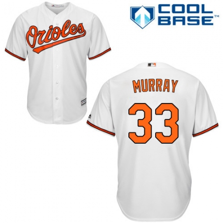Youth Majestic Baltimore Orioles #33 Eddie Murray Replica White Home Cool Base MLB Jersey