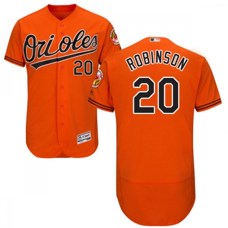Men's Majestic Baltimore Orioles #20 Frank Robinson Orange Alternate Flex Base Authentic Collection MLB Jersey