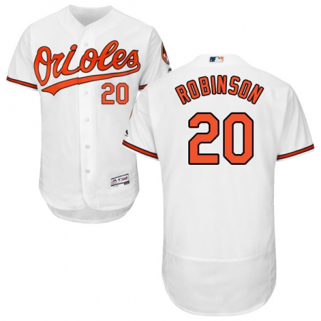 Men's Majestic Baltimore Orioles #20 Frank Robinson White Home Flex Base Authentic Collection MLB Jersey