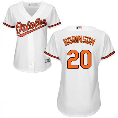 Women's Majestic Baltimore Orioles #20 Frank Robinson Authentic White Home Cool Base MLB Jersey