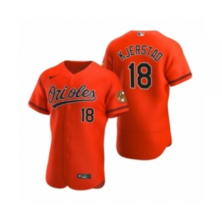 Men's Baltimore Orioles #18 Heston Kjerstad Nike Orange Authentic Alternate Jersey