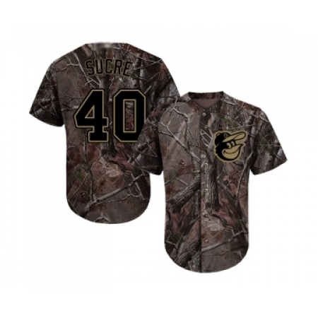 Youth Baltimore Orioles #40 Jesus Sucre Authentic Camo Realtree Collection Flex Base Baseball Jersey