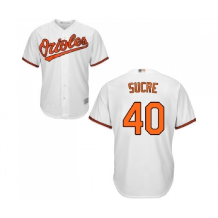 Youth Baltimore Orioles #40 Jesus Sucre Replica White Home Cool Base Baseball Jersey
