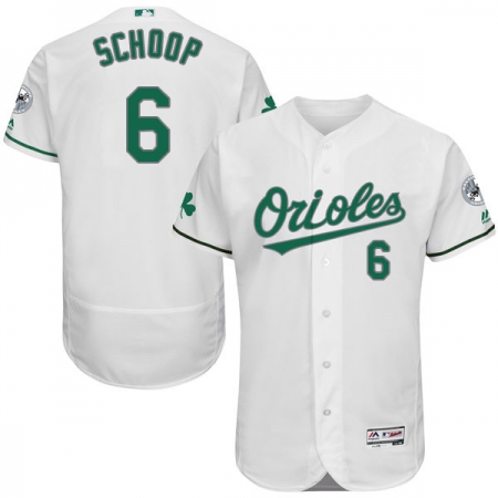 Men's Majestic Baltimore Orioles #6 Jonathan Schoop White Celtic Flexbase Authentic Collection MLB Jersey