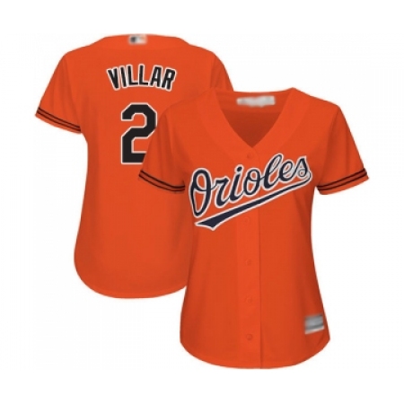 Women's Baltimore Orioles #2 Jonathan Villar Replica Orange Alternate Cool Base Baseball Jersey