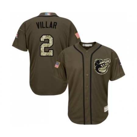 Youth Baltimore Orioles #2 Jonathan Villar Authentic Green Salute to Service Baseball Jersey