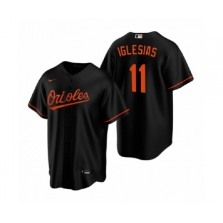 Men's Baltimore Orioles #11 Jose Iglesias Nike Black Replica Alternate Jersey