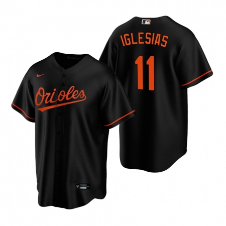 Men's Nike Baltimore Orioles #11 Jose Iglesias Black Alternate Stitched Baseball Jersey