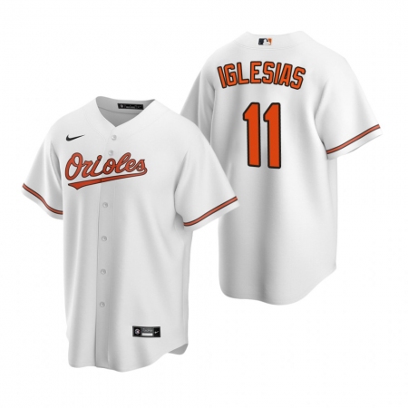 Men's Nike Baltimore Orioles #11 Jose Iglesias White Home Stitched Baseball Jersey