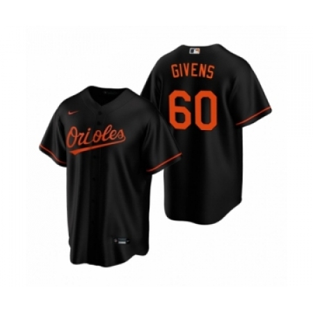 Men's Baltimore Orioles #60 Mychal Givens Nike Black Replica Alternate Jersey