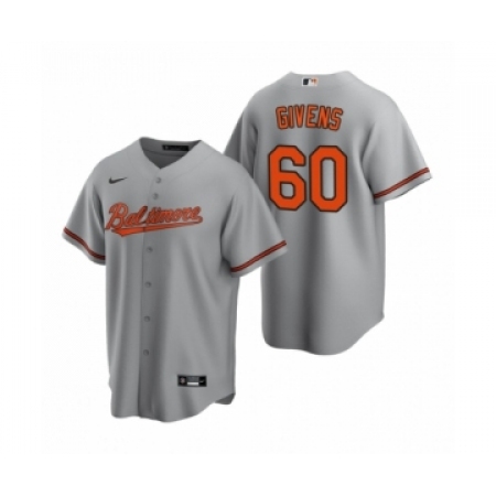 Men's Baltimore Orioles #60 Mychal Givens Nike Gray Replica Road Jersey